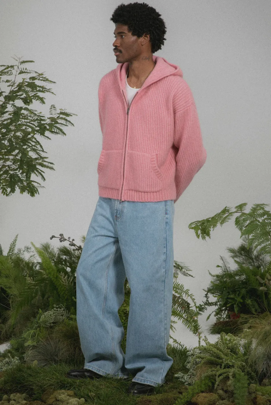 Elwood Clothing MOHAIR BLEND ZIP HOODIE