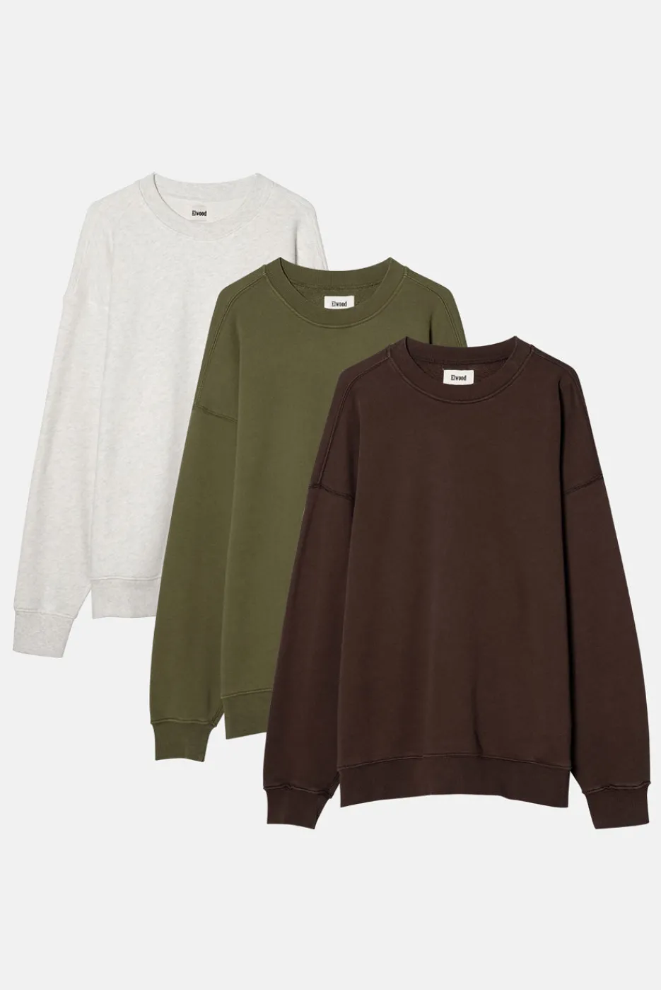 Elwood Clothing OVERSIZED CORE CREWNECK 3 PACK