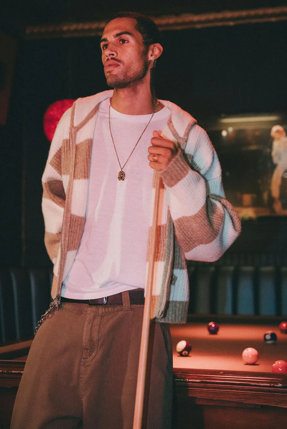 Elwood Clothing STRIPE SWEATER HOODIE