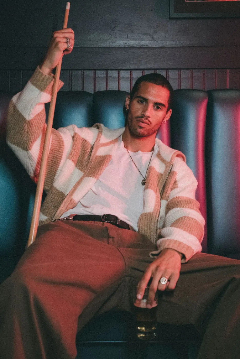 Elwood Clothing STRIPE SWEATER HOODIE