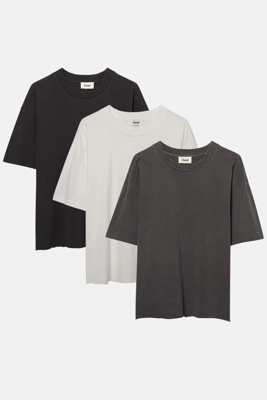 Elwood Clothing OVERSIZED CROP CORE TEE 3 PACK